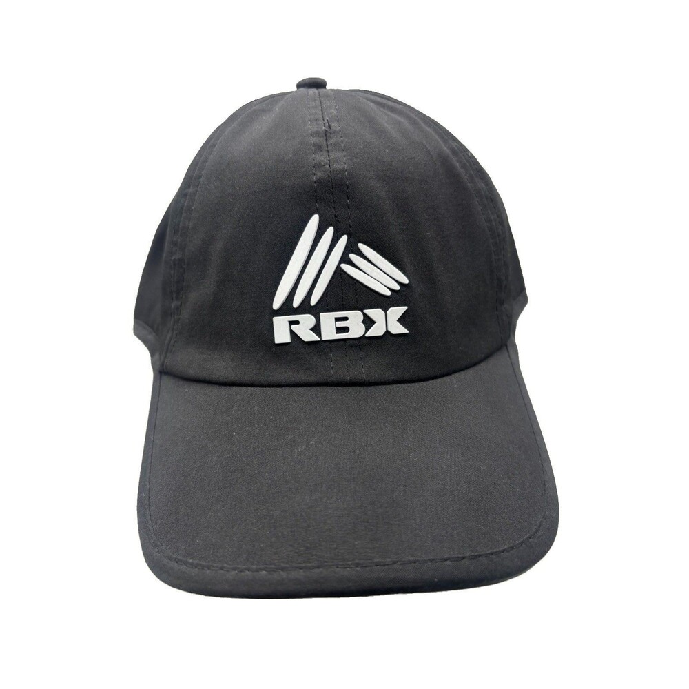 RBX Active Performance Hat Black Running Training Cap Adjustable Hook Loop Logo